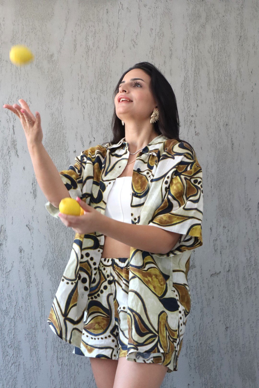 Gaia Keten Desenli Gömlek - Görsel 6